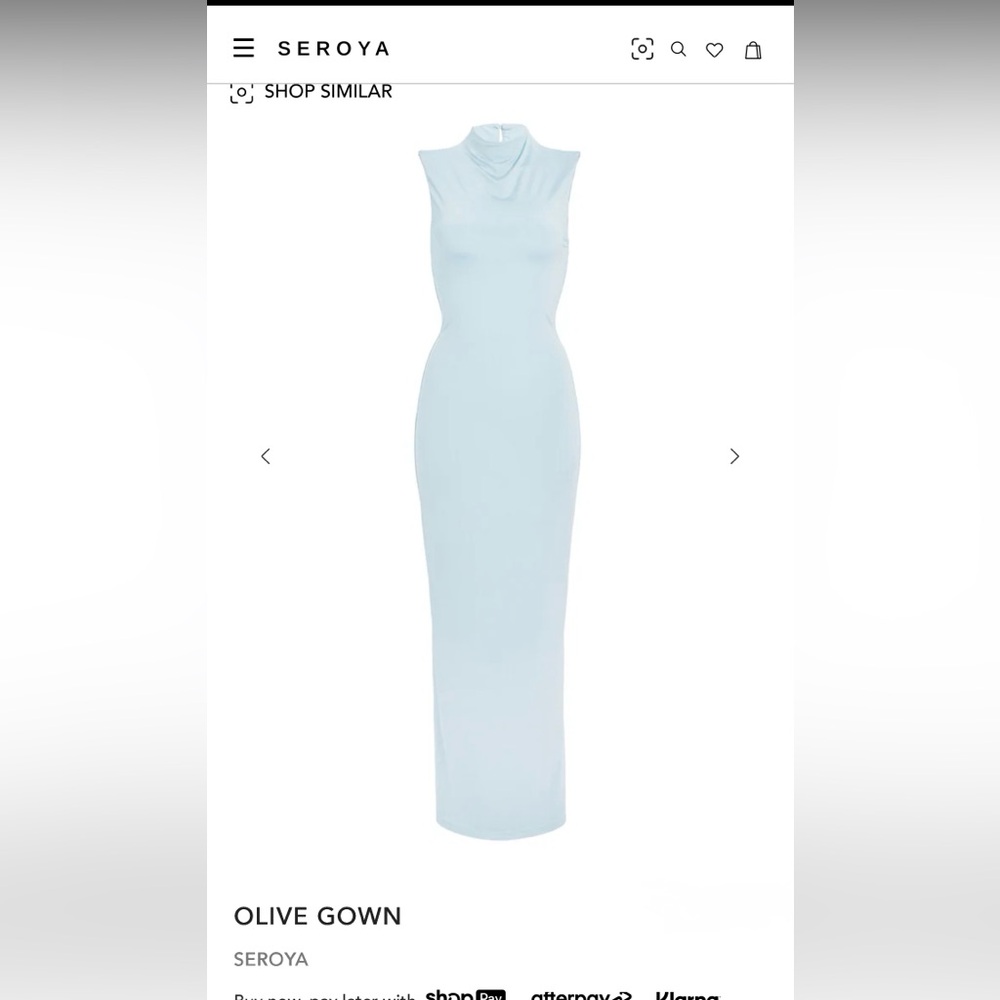 SER.O.YA Olive Gown in Powder Blue